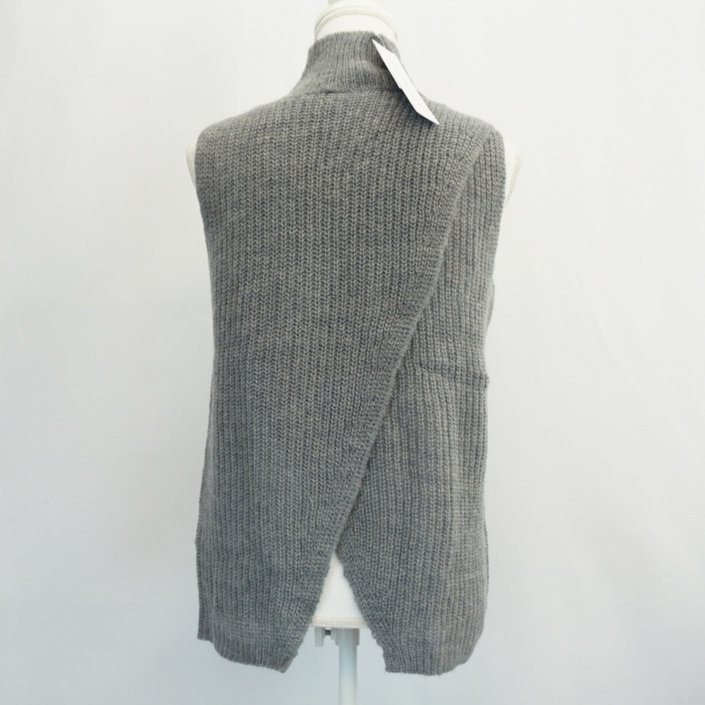 French Connection Womens's Top S Sleeveless Crossback Mock Neck Sweater Gray S - Picture 4 of 6